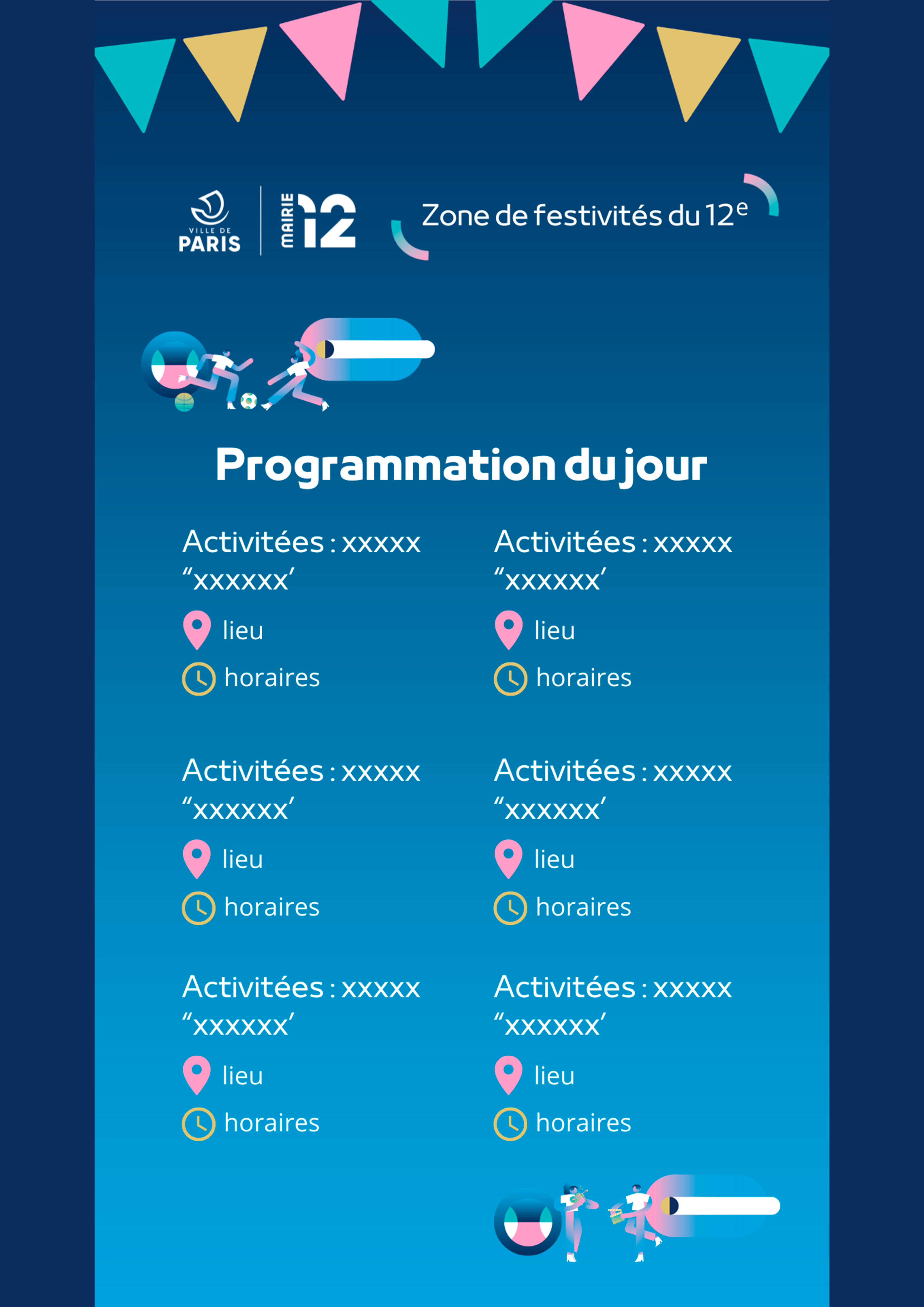 Template d'éléments graphique pour les JO 2024 de la Mairie du 12e