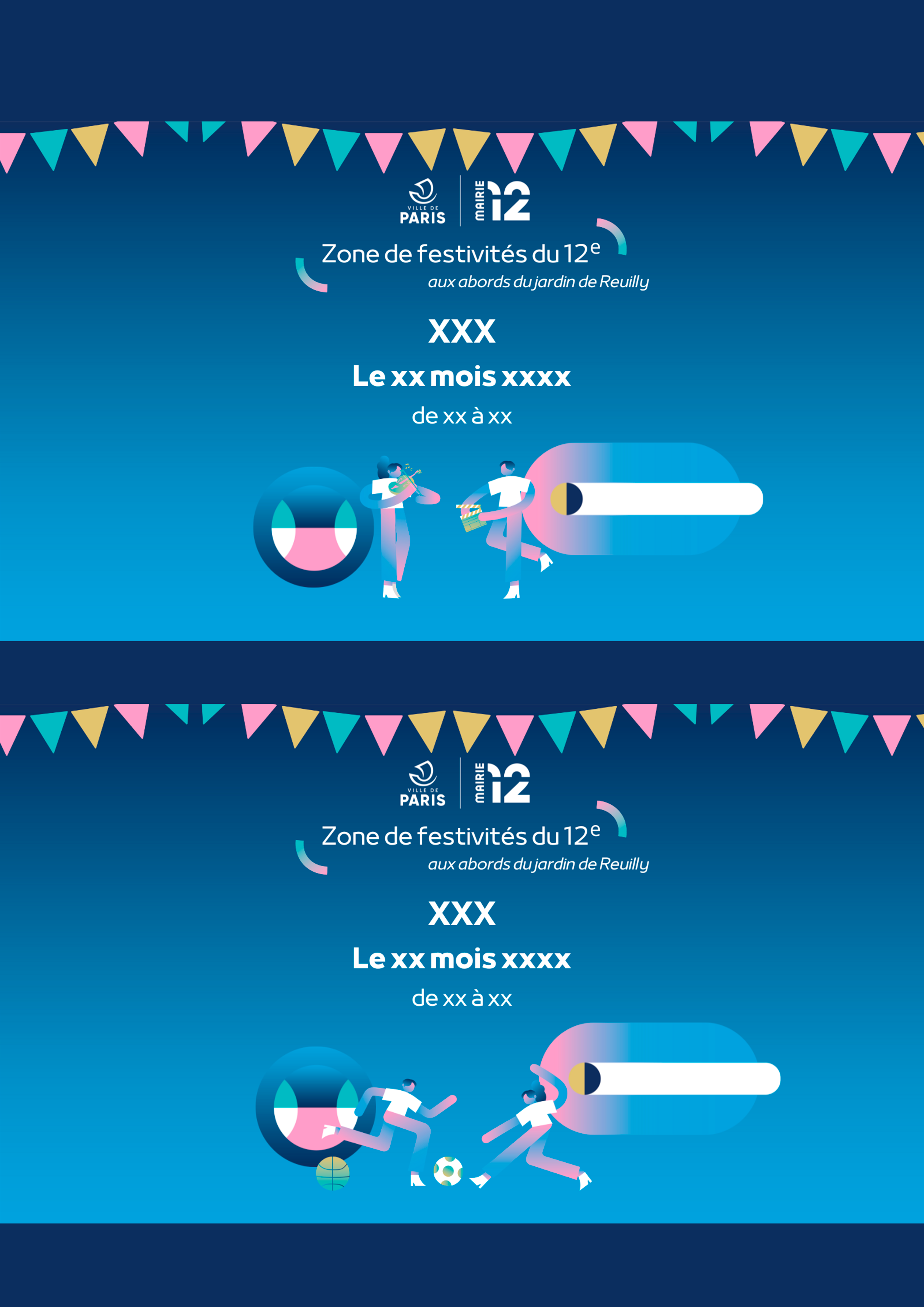 Template d'éléments graphique pour les JO 2024 de la Mairie du 12e