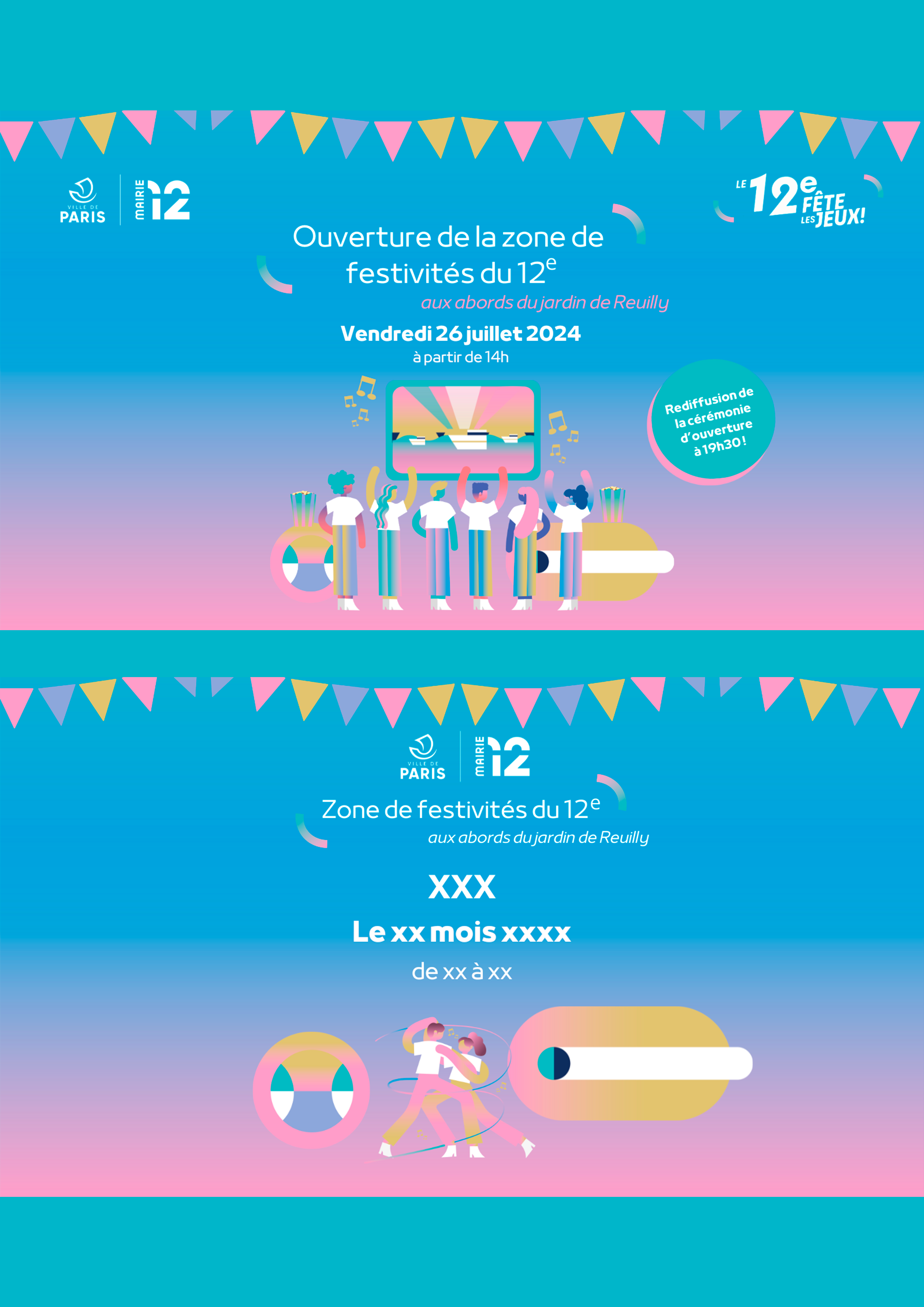 Template d'éléments graphique pour les JO 2024 de la Mairie du 12e