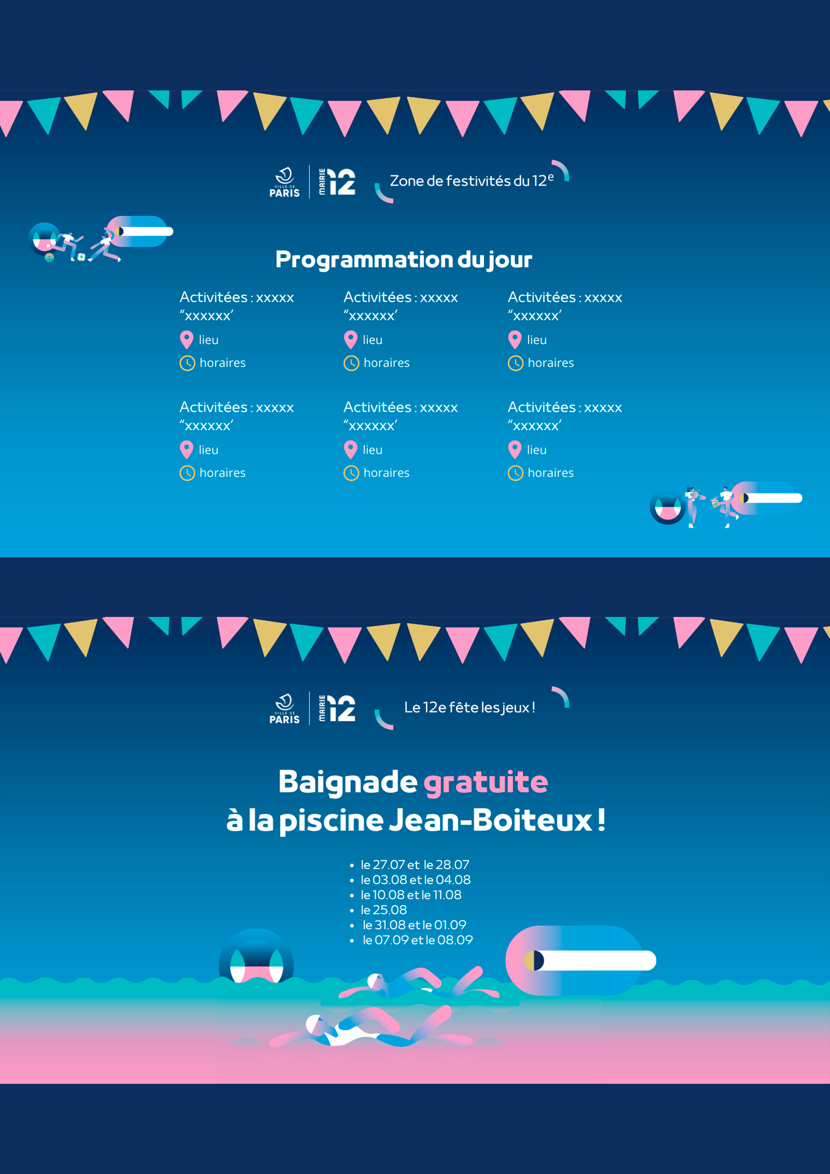Template d'éléments graphique pour les JO 2024 de la Mairie du 12e