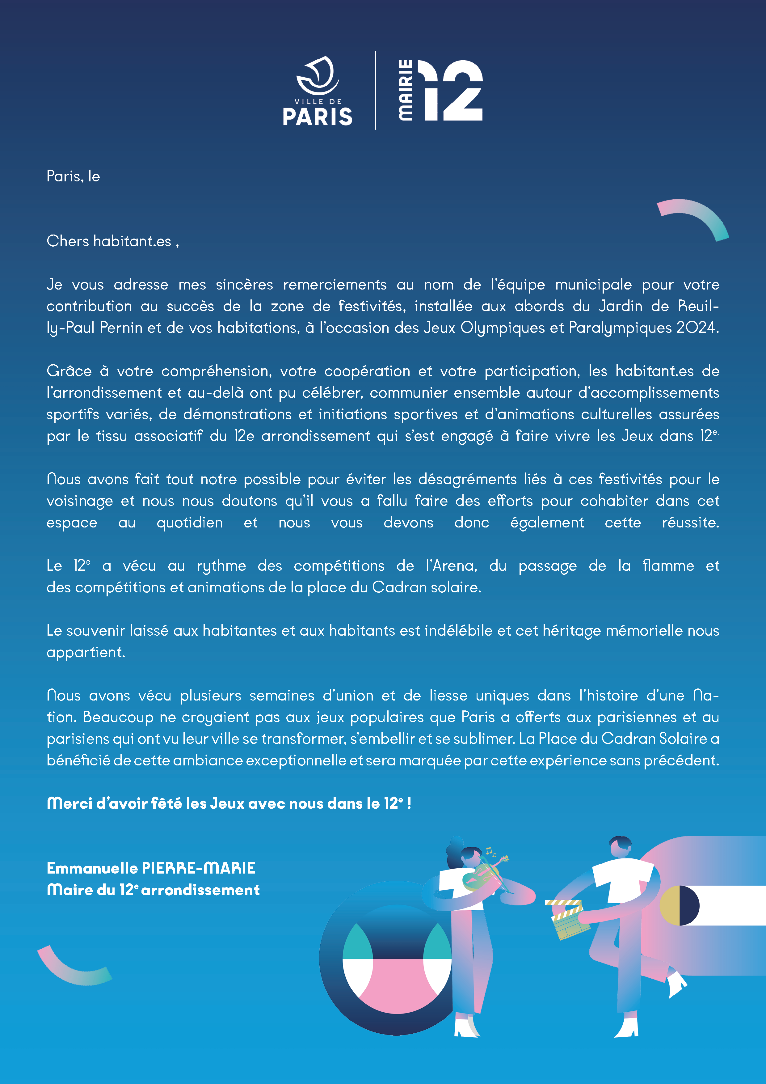 Template d'éléments graphique pour les JO 2024 de la Mairie du 12e