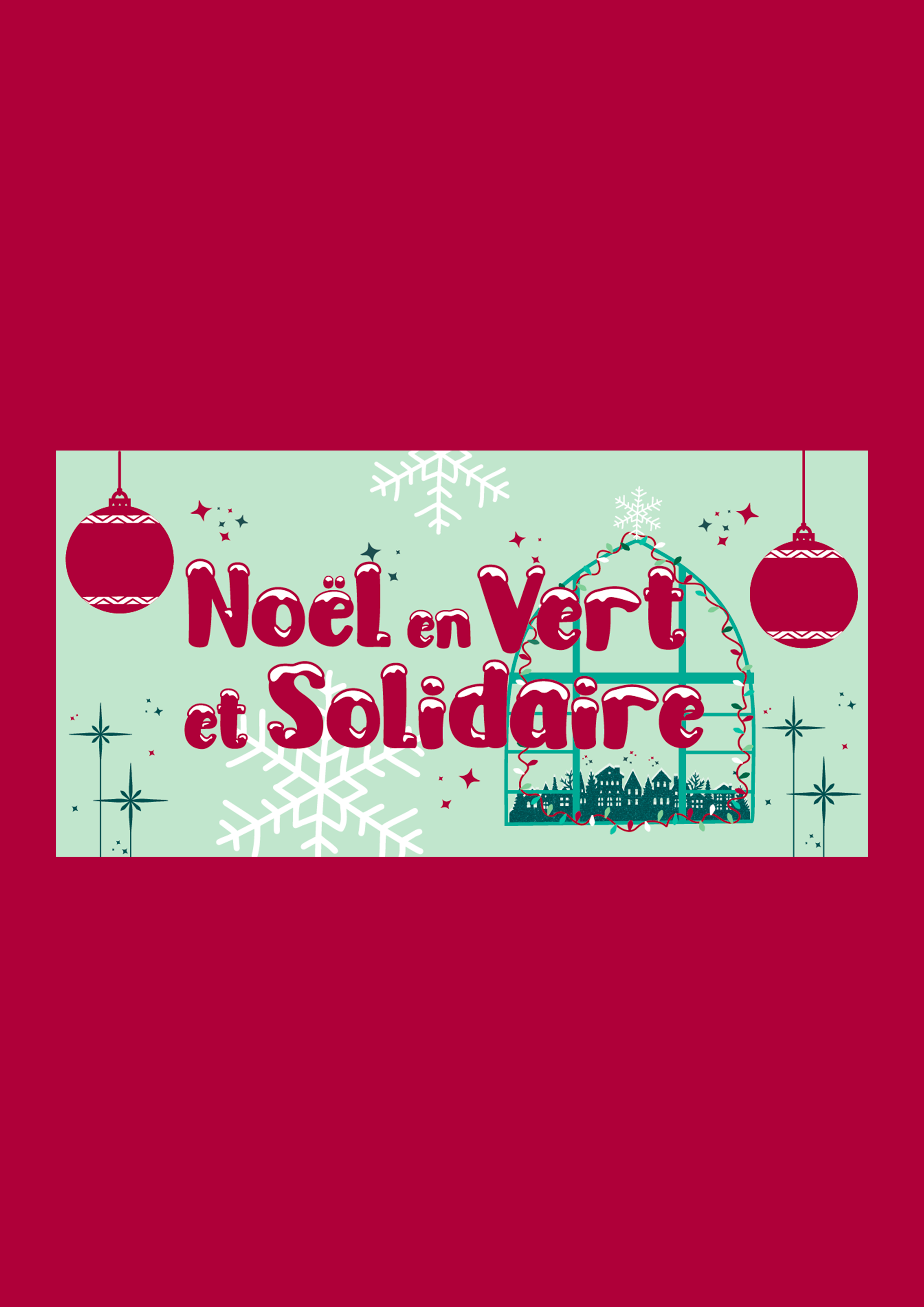 Affiche de Noël en vert solidaire pour l'année 2025