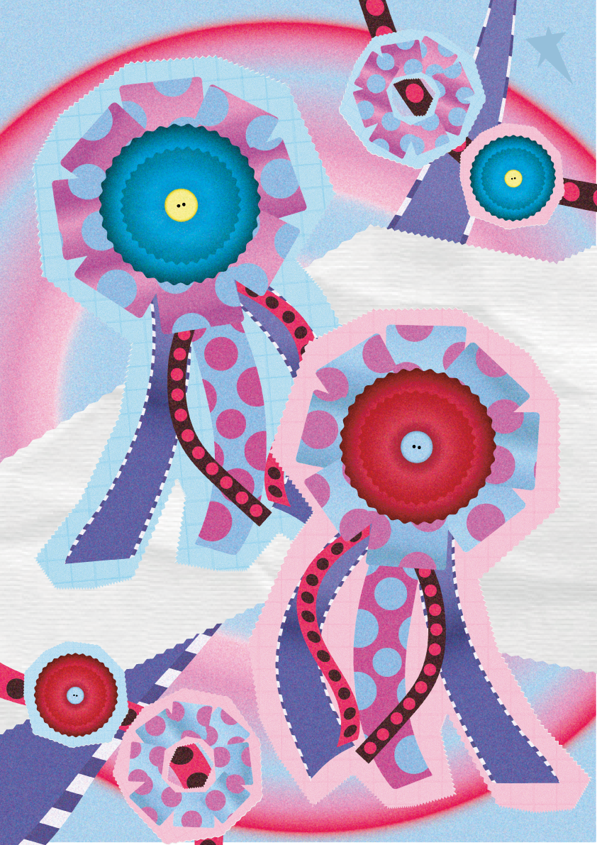 Illustration pour Vortex club, rosette Jeanette verte