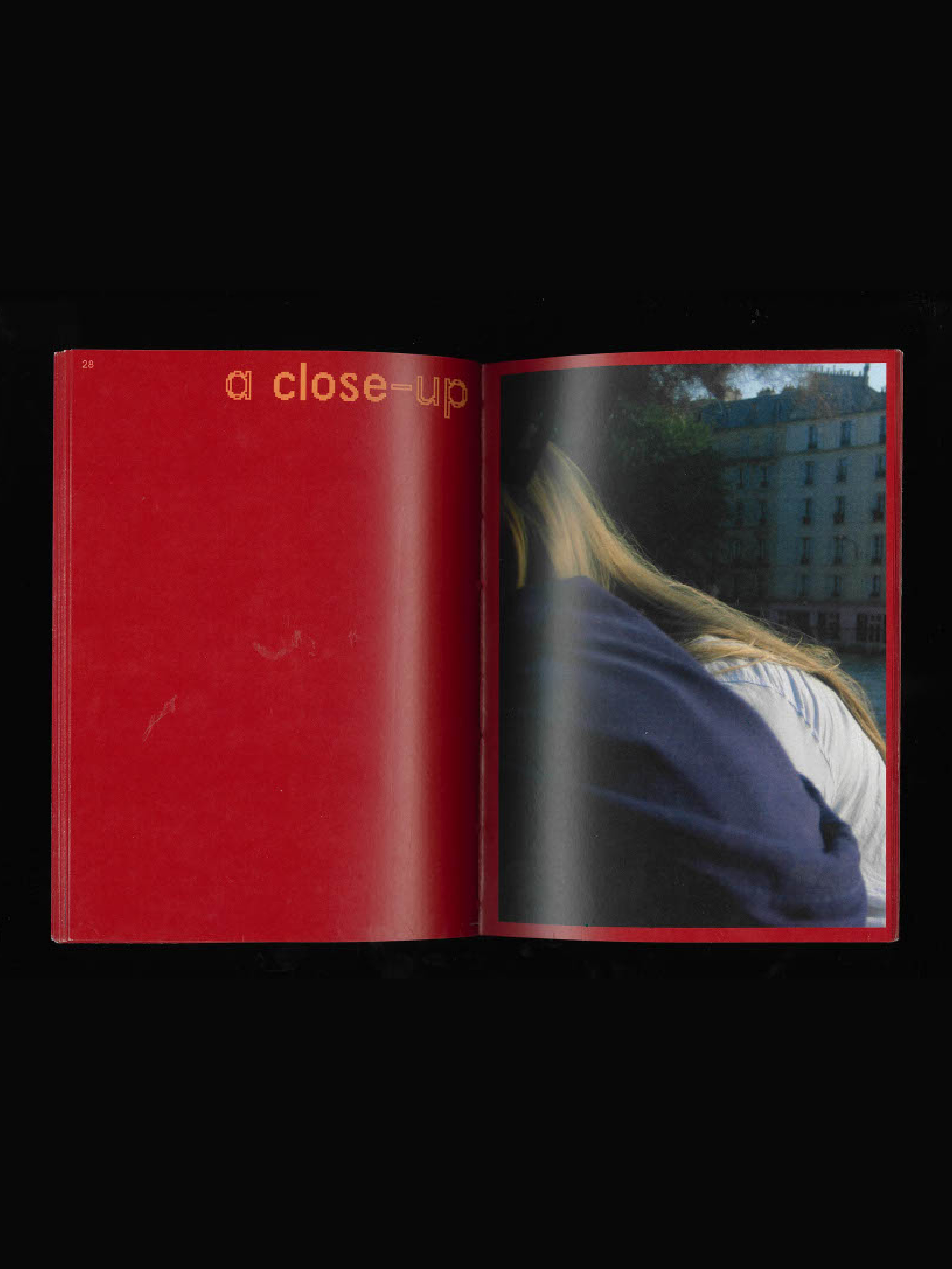 Page de mon fanzine 'People and how i see them, in their space, thoughts, during a moment, a close-up'