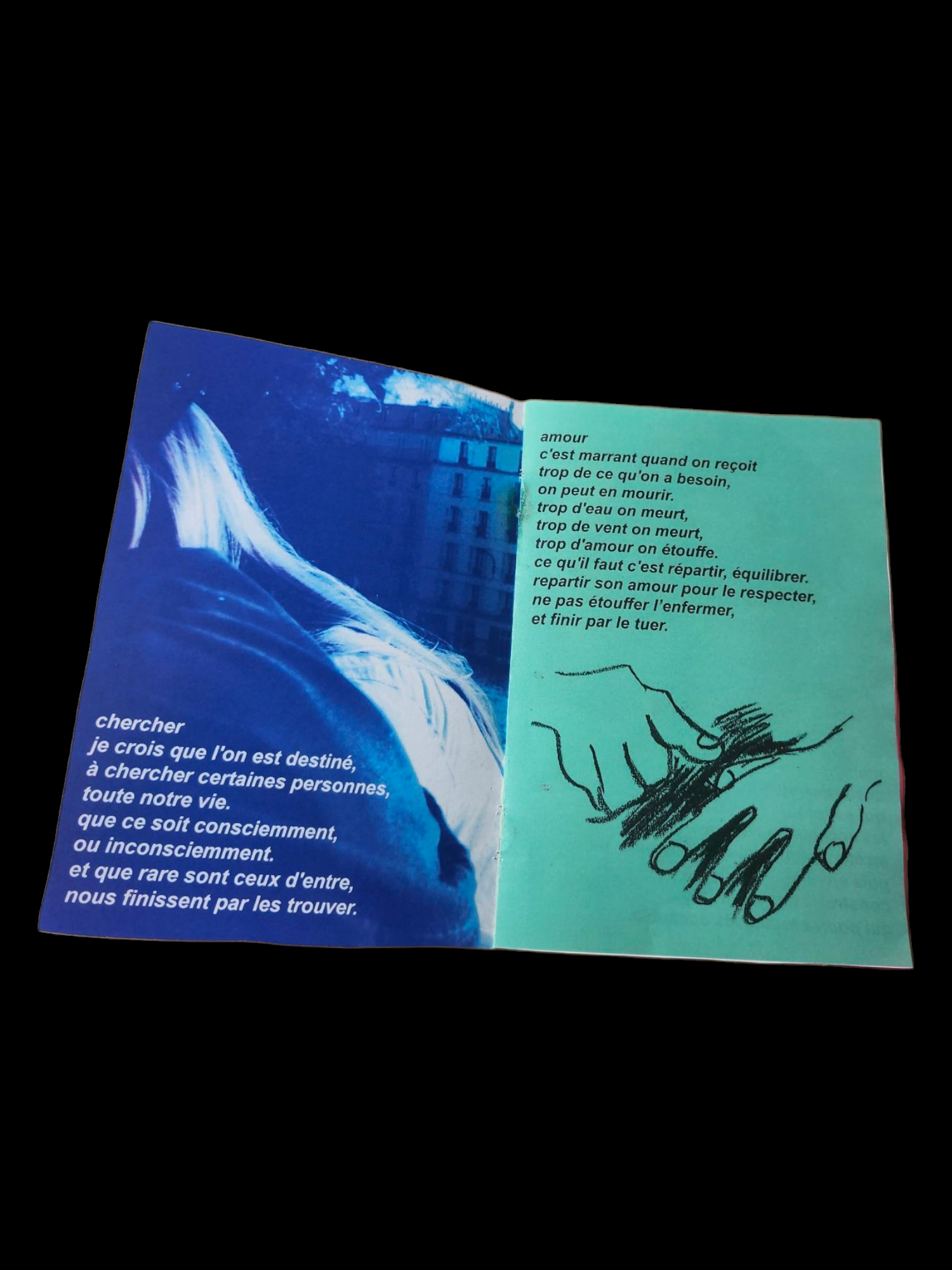 Page de mon fanzine 'Poemes egares'