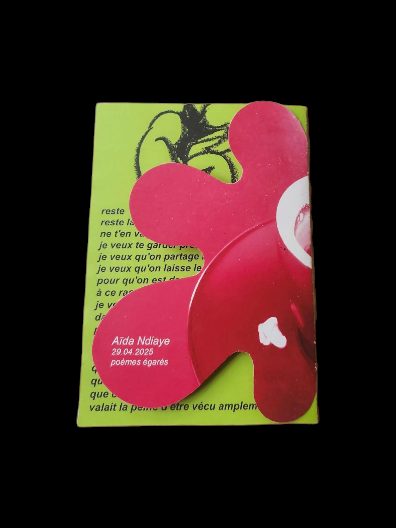 Page de mon fanzine 'Poemes egares'