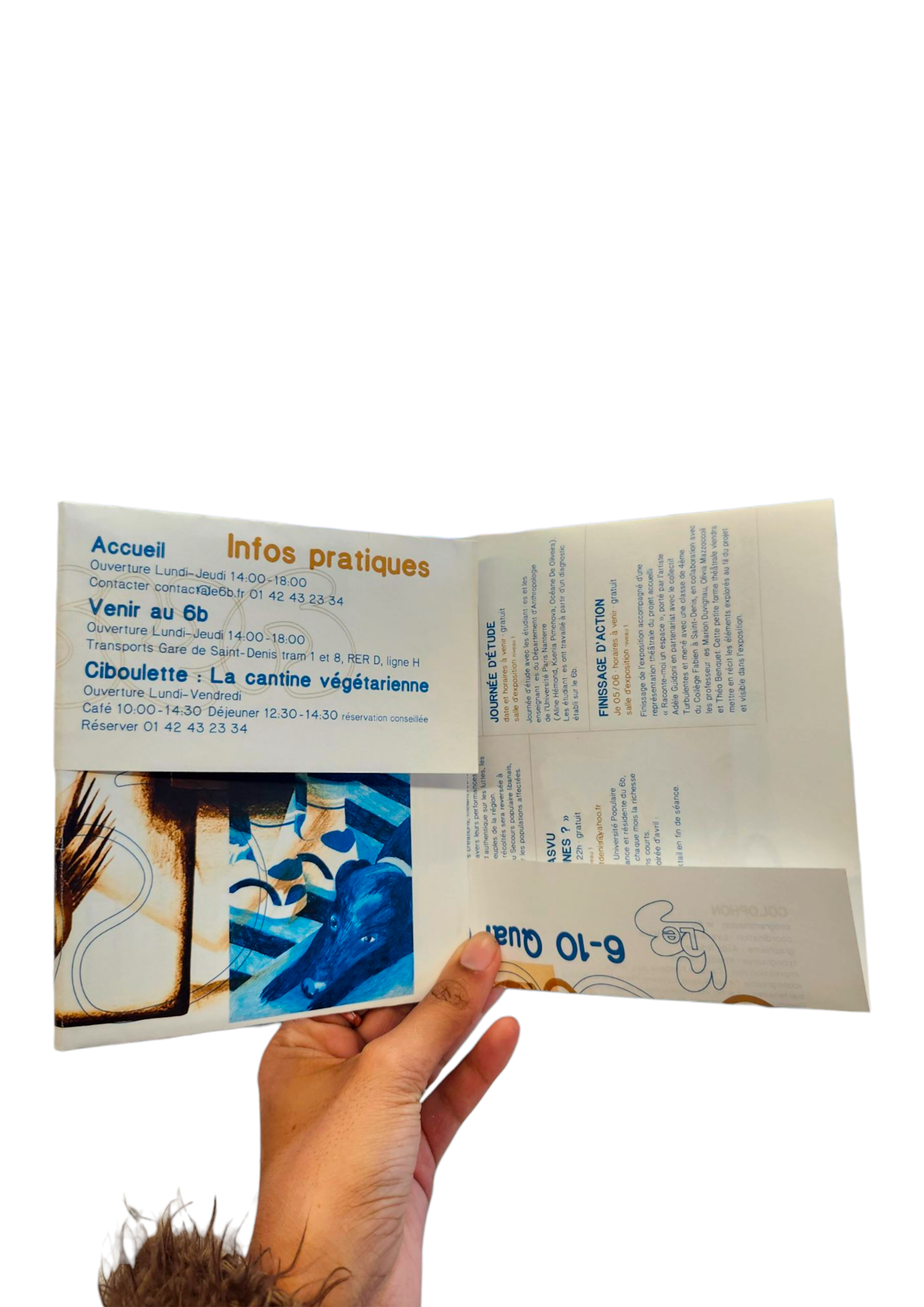 Réalisation d'un indentité visuelle, contenant un nouveau logo, une affiche et dépliant ainsi que de la merchandising pour un tiers-lieux : le 6b