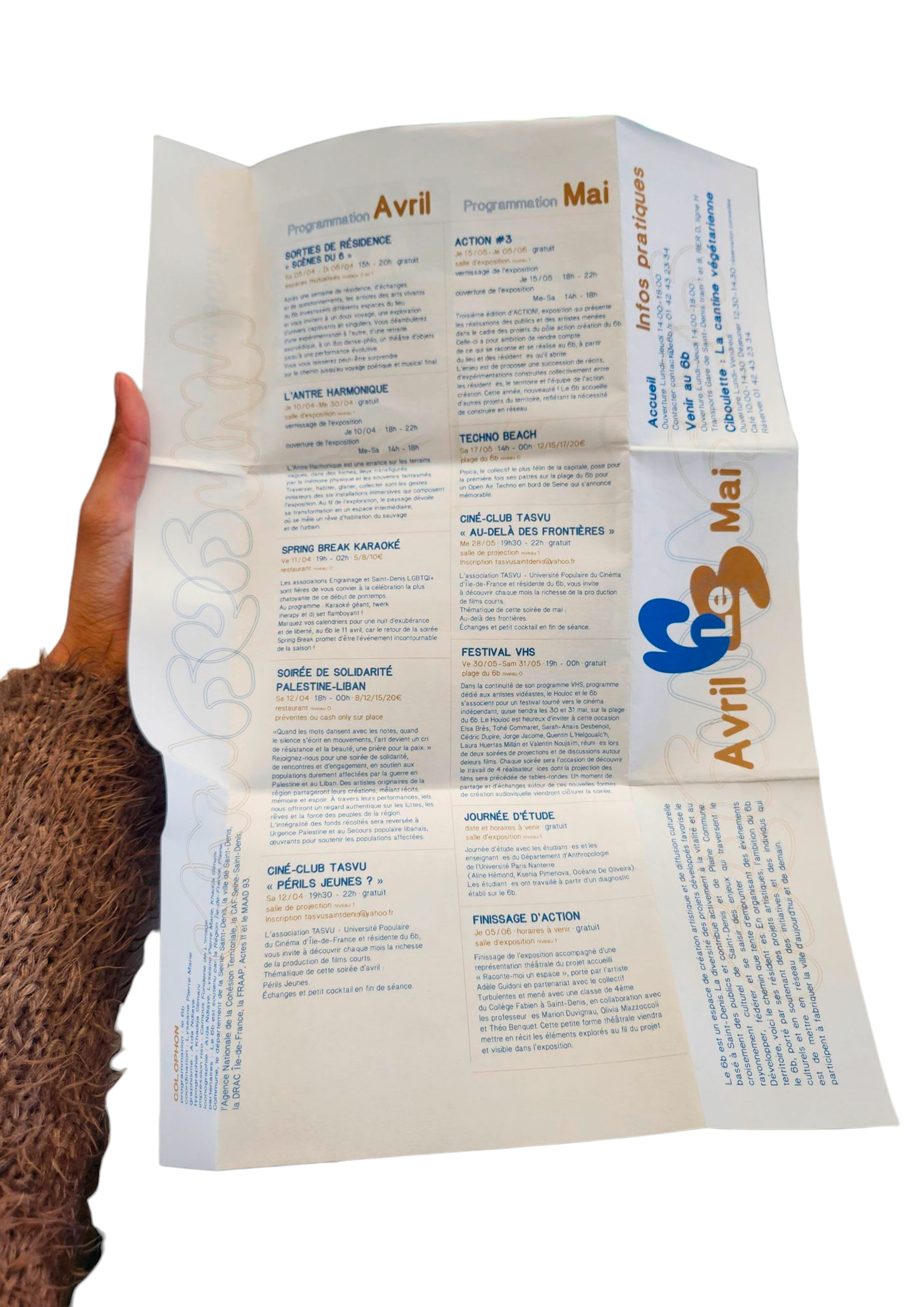 Réalisation d'un indentité visuelle, contenant un nouveau logo, une affiche et dépliant ainsi que de la merchandising pour un tiers-lieux : le 6b