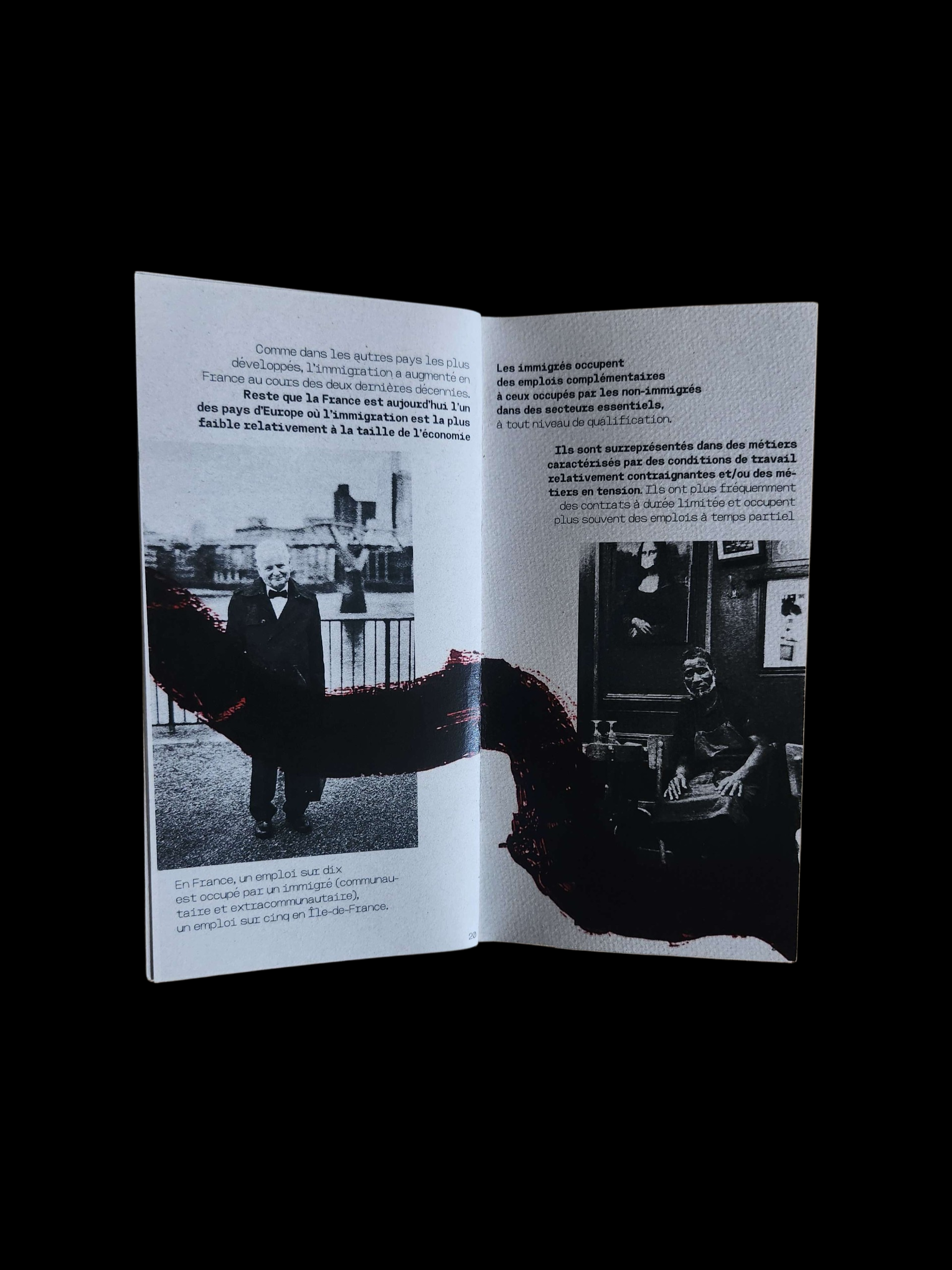 Projet de fanzine sur le sujet de notre choix. Je suis partie sur une remise en valeurs de l'immigration en partant sur l'axe des deuxième génération 'Enfants d'immigres conflit entre origine et nationalté'.