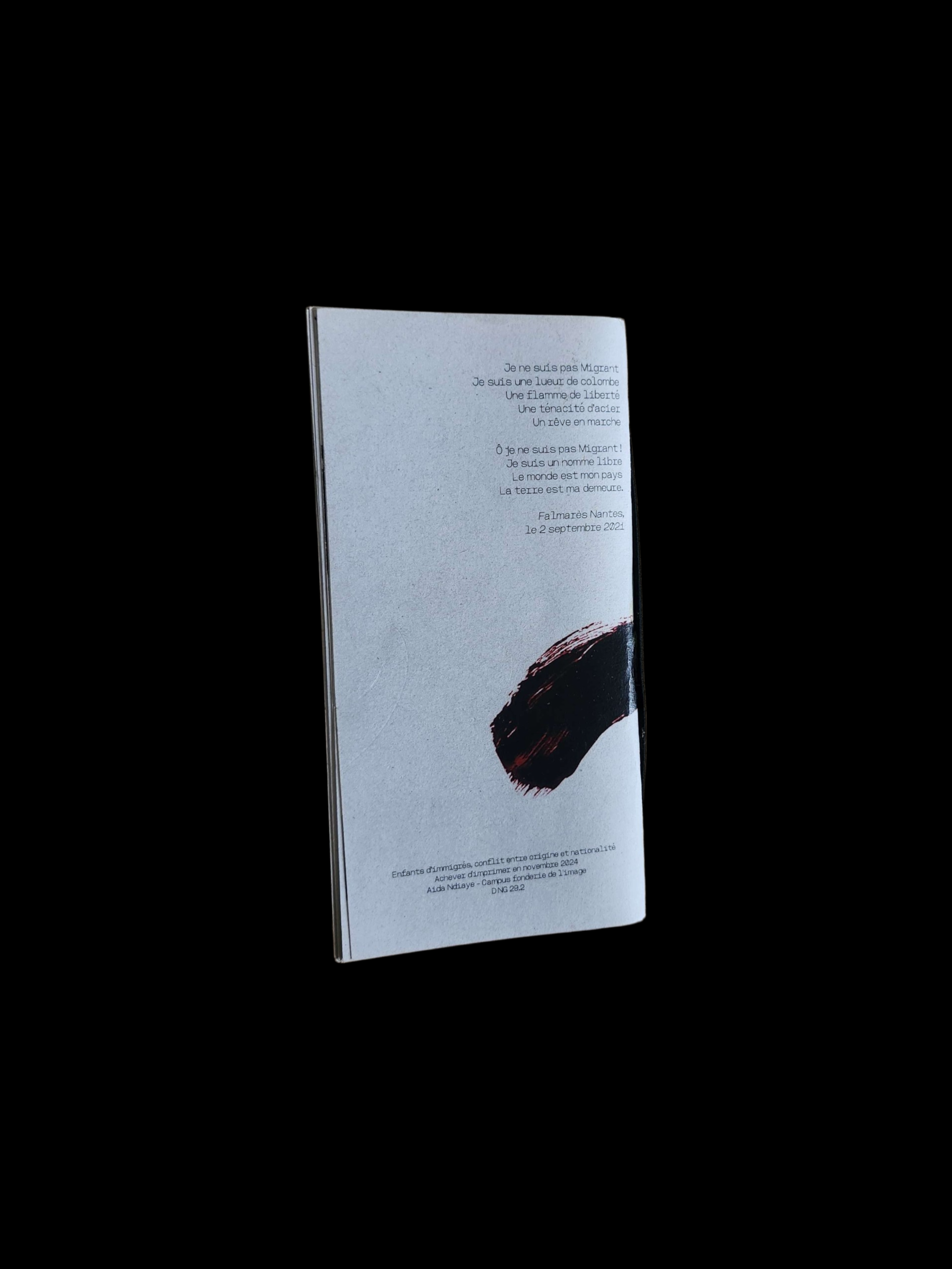 Projet de fanzine sur le sujet de notre choix. Je suis partie sur une remise en valeurs de l'immigration en partant sur l'axe des deuxième génération 'Enfants d'immigres conflit entre origine et nationalté'.