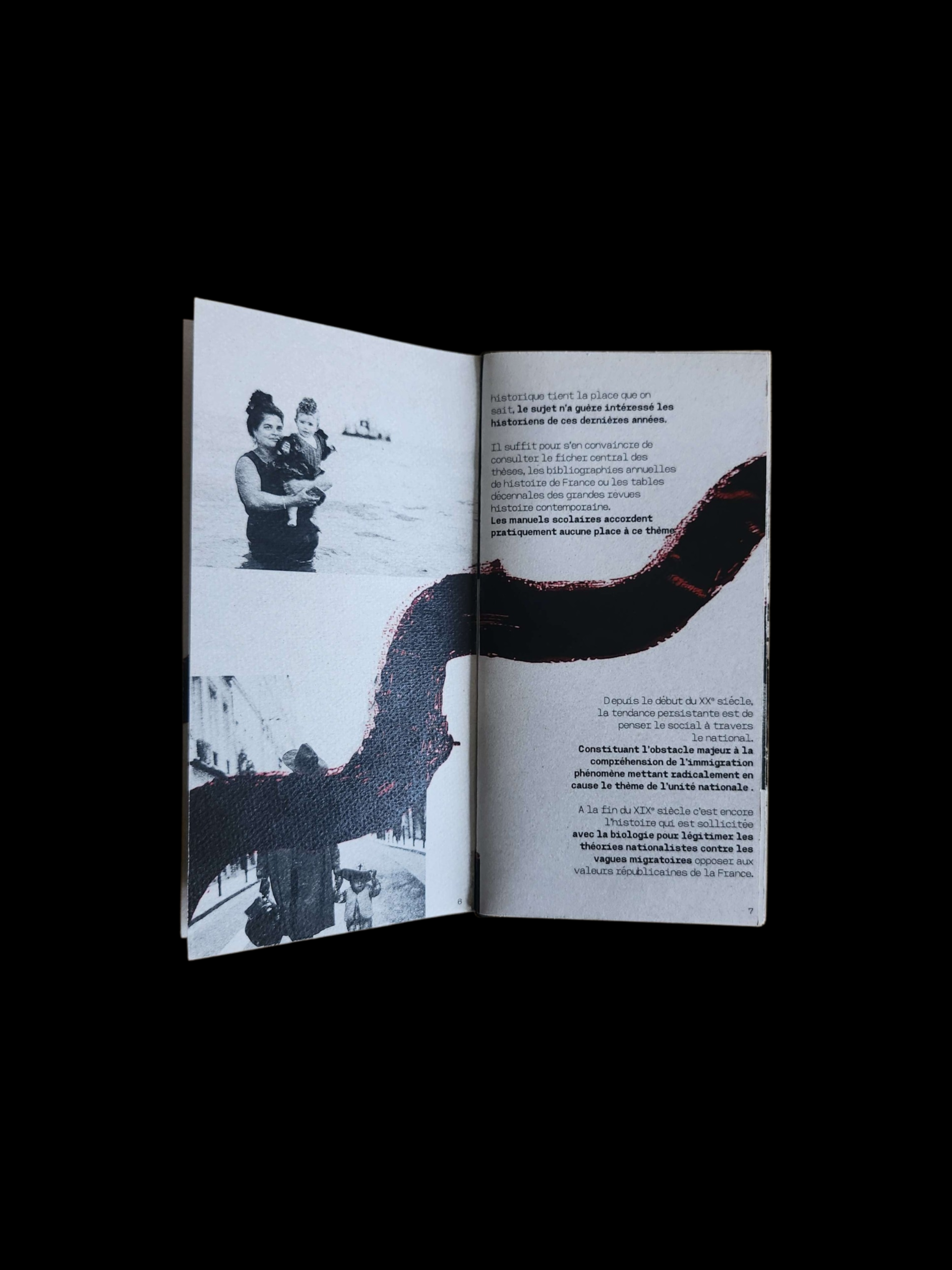 Projet de fanzine sur le sujet de notre choix. Je suis partie sur une remise en valeurs de l'immigration en partant sur l'axe des deuxième génération 'Enfants d'immigres conflit entre origine et nationalté'.