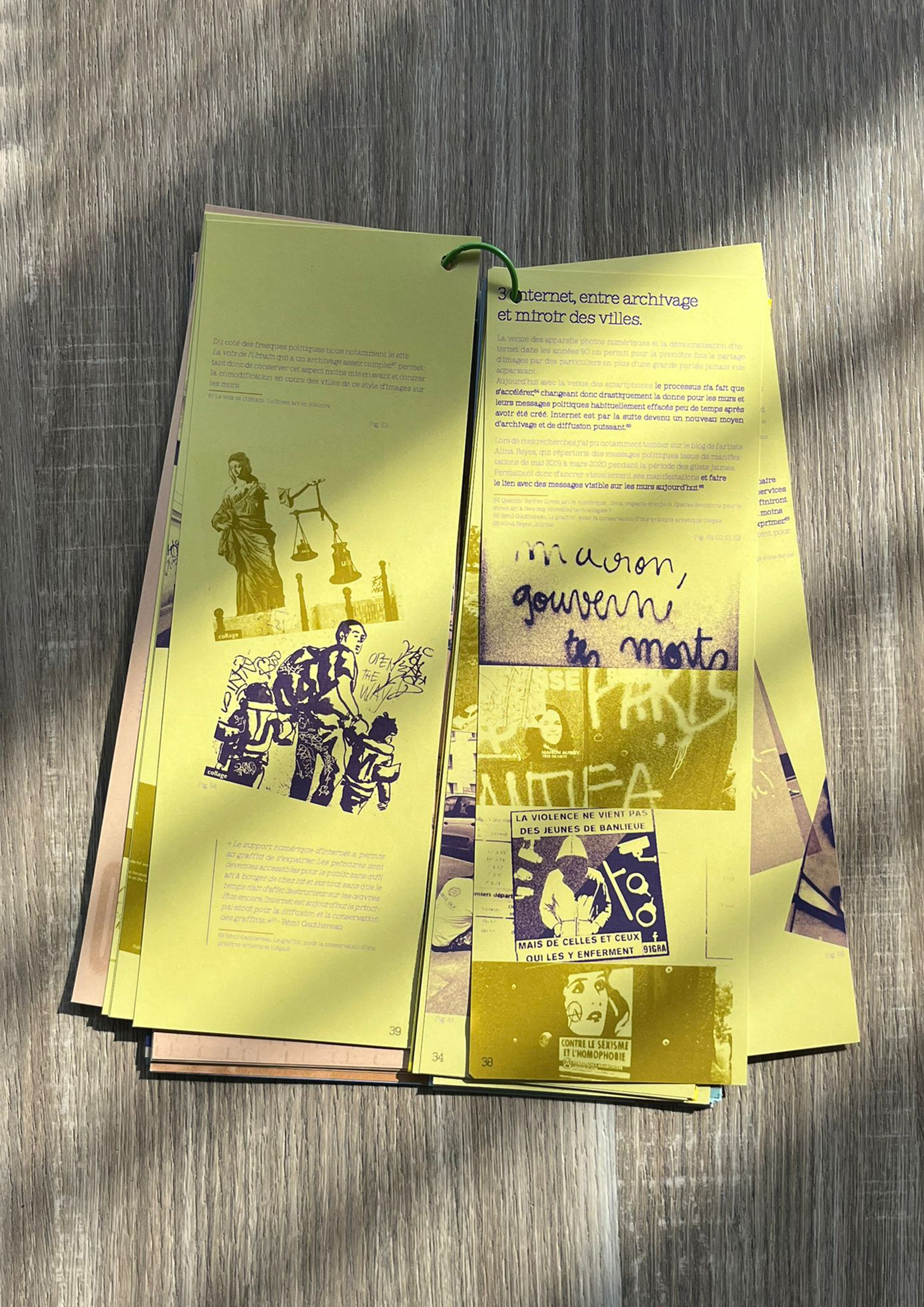 Page de mon mémoire 'Les cris (l'écrit) des murs un acte urbain et politique'